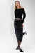 Sequin midi skirt in black — main image