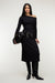 Ribbed knit midi skirt in black — main image