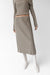 Ribbed knit midi skirt in taupe — main image