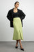 Ribbed midi skirt in lime — main image