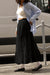 Tiered nylon maxi skirt in black — main image