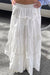 Tiered nylon maxi skirt in white — main image
