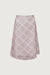 Plaid midi skirt in brick pink — main image