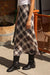 Plaid chiffon midi skirt in black — main image
