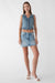 Denim mini skirt in stone light wash — main image
