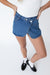Mini denim skort in dark wash — main image