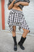 Tied shirt effect mini skirt in black — main image