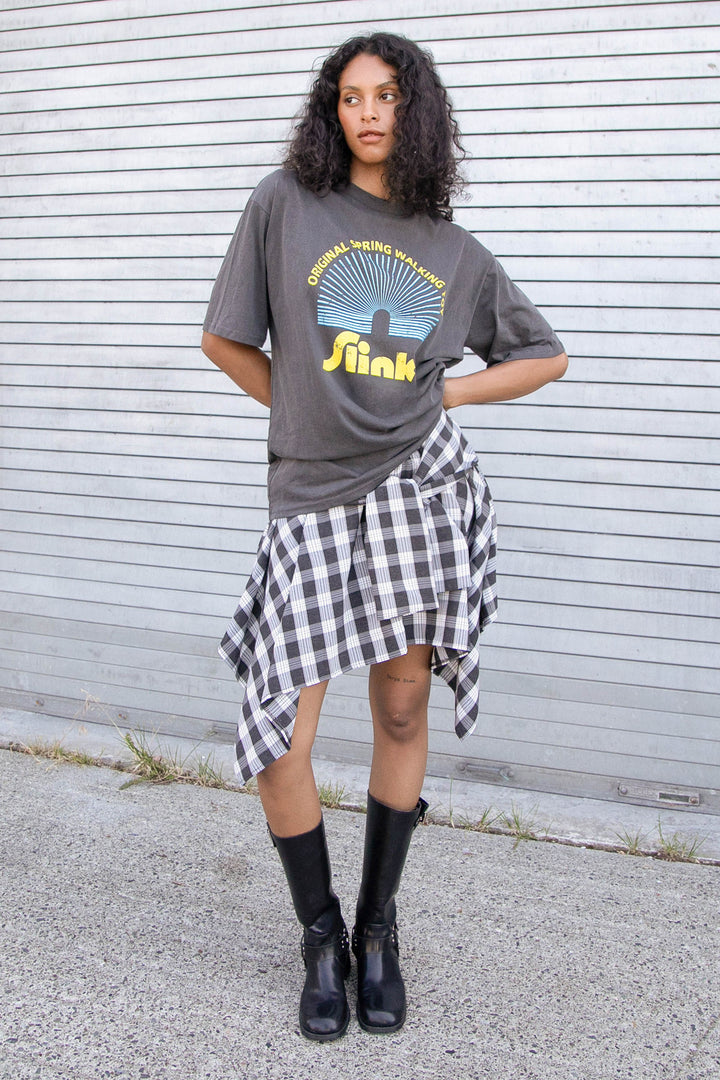 TIED SHIRT EFFECT MINI SKIRT in Black — alternate angle