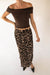 Leopard pleated maxi skirt in print — main image