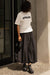 Bubble hem midi skirt in black — main image
