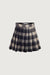 Pleated plaid mini skirt in black plaid — main image
