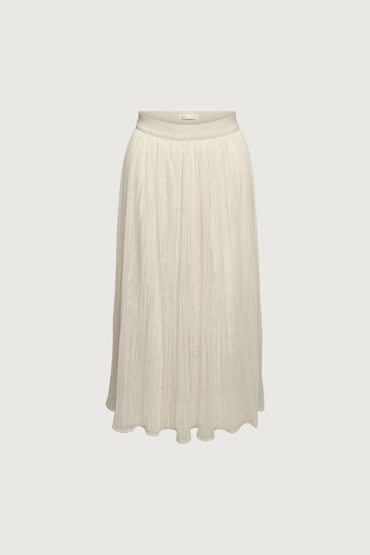 PLEATED LAYER MAXI SKIRT in Ivory — alternate angle