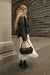 Pleated layer maxi skirt in ivory — main image