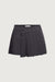 Pleated wrap mini skort in charcoal — main image