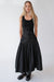 Nylon pleated midi skirt in black — main image