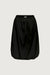 Bubble hem midi skirt with drawstring in black — main image