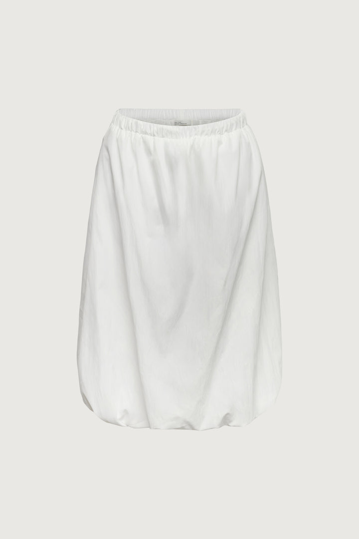 BUBBLE HEM MIDI SKIRT WITH DRAWSTRING in Ivory — alternate angle