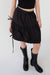 Tiered mini skirt with bows in black — main image