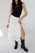 Lace tiered maxi skirt in white — main image