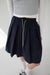 Pleated drawstring midi skirt in navy — main image
