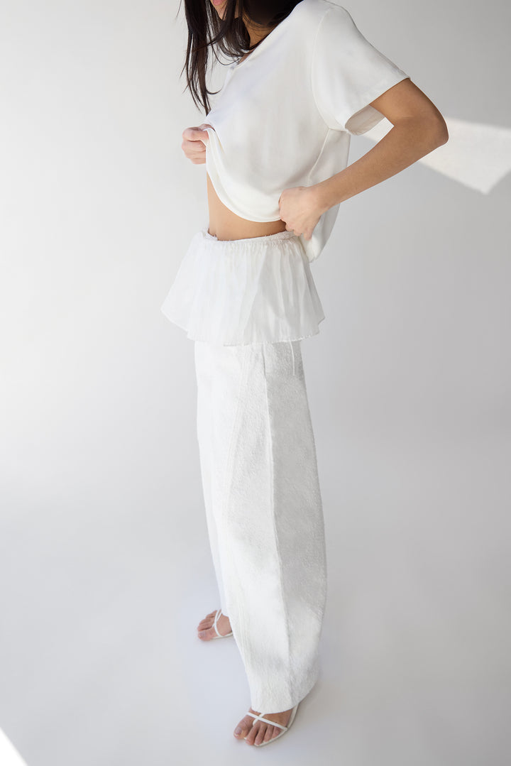 SHEER LAYERING MICRO SKIRT in Ivory — alternate angle