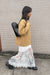 Sheer layered lace maxi skirt in white — main image