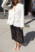 Sheer a-line midi skirt in black — main image