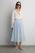 Linen midi skirt in celestial blue — main image