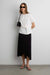 Asymmetrical midi skirt in black — main image
