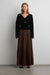 Suede effect midi skirt in brown — main image