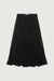 Tiered pleated mesh maxi skirt in black — main image