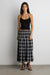 Plaid midi skirt in black plaid — main image