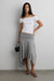 Jersey midi skirt with side ruching in melange grey — main image