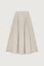 Front pleated maxi skirt in beige — main image