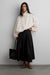 Front pleated maxi skirt in black — main image