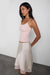 Layered sheer hem slip skirt in cream — main image