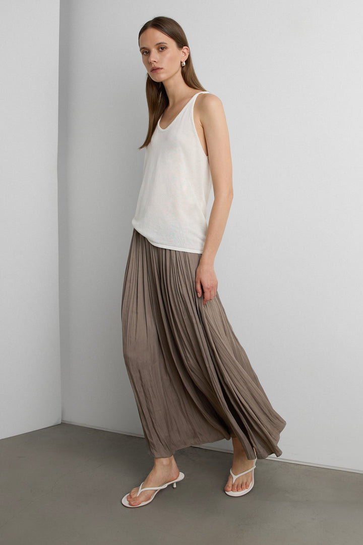 WRINKLE EFFECT MAXI SKIRT in Gray — alternate angle