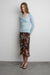 Tie-dye floral ruffle midi skirt in brown mix — image