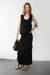 Asymmetrical fringe skirt in black — main image
