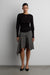 Asymmetrical godet mini skirt in charcoal — main image