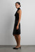 Vegan leather midi skirt in black — image