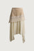 Vegan suede lace-hem asymmetrical midi skirt in ivory — main image