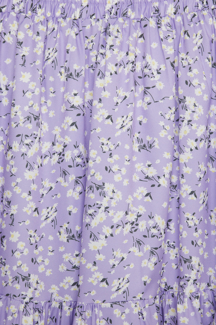 MIDI FLORAL SKIRT in Purple — alternate angle