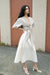Midi a-line skirt in cream — main image