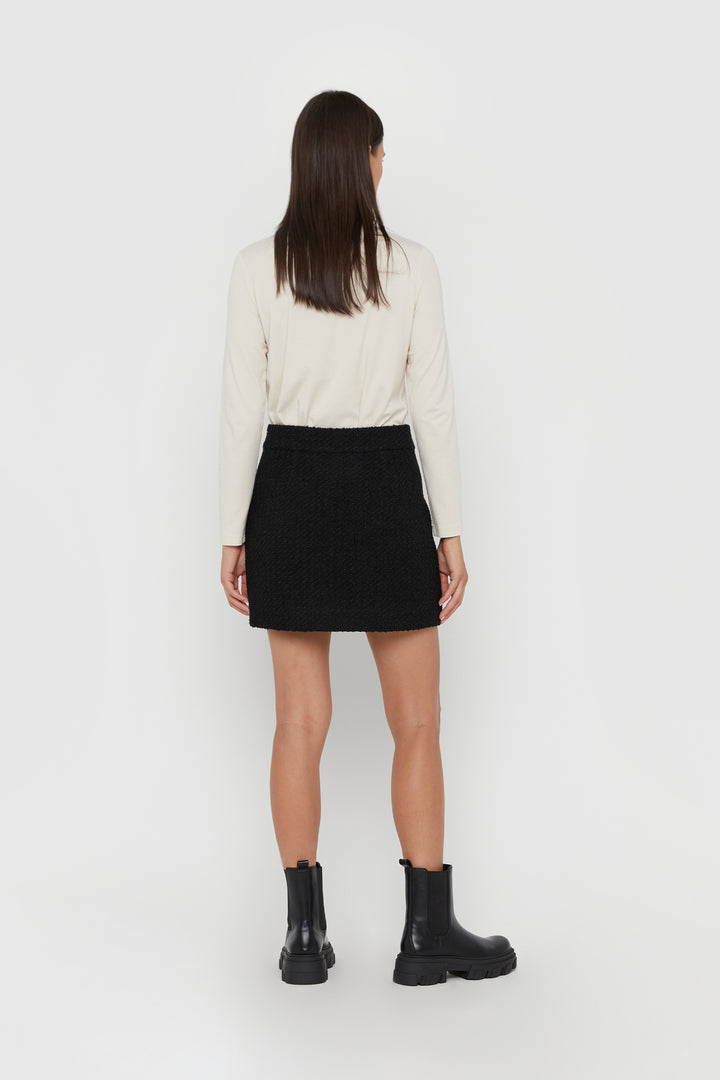TWEED MINI SKIRT in Black — alternate angle