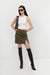 Plaid mini skirt in beech taupe plaid — main image
