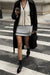 Tweed mini skirt in cream black grid — main image
