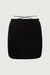 Crochet knit skirt with wrap belt in black — main image