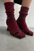 Wool blend cable knit socks in charcoal — image