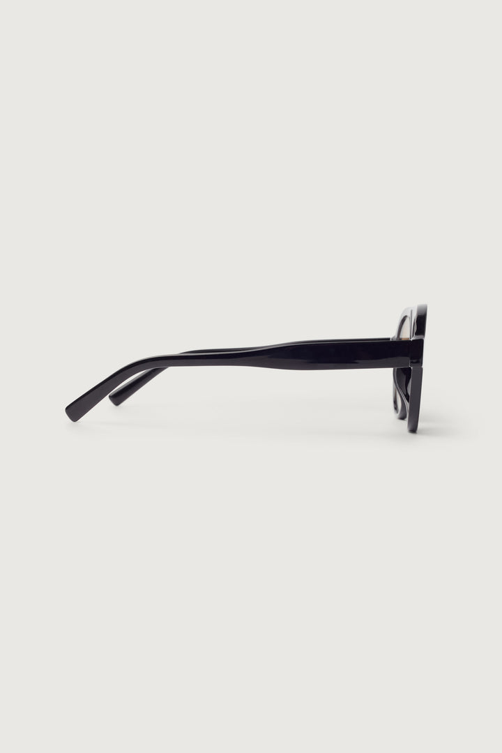 ROUND AVIATOR SUNGLASSES in Black Brown — alternate angle